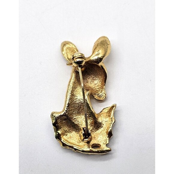 Vintage Christmas Rudolph The Red Nosed Reindeer With Holly Brooch Pin MCM - Picture 3 of 7